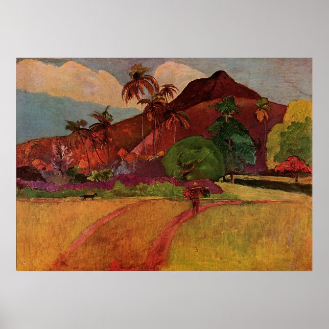 Paul Gauguin's Tahitian Landscape (1893) Poster (Front)