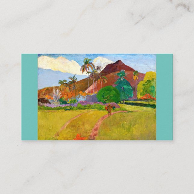Paul Gauguin's Tahitian Landscape famous painting  Business Card (Front)