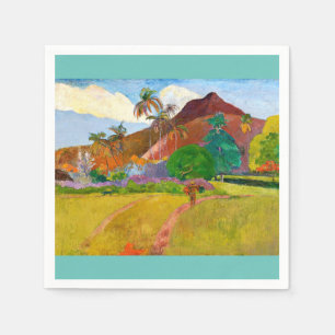 Paul Gauguin's Tahitian Landscape famous painting Napkin