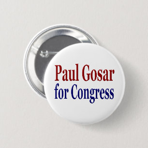 Paul Gosar for Congress red blue text 6 Cm Round Badge