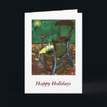 Paul Guaguin's Armchair by Vincent van Gogh Holiday Card<br><div class="desc">This is "Paul Gauguin's Armchair",  painted by Vincent van Gogh in 1888. The original is 35 x 28 and I have definitely seen this richly coloured painting done by candlelight.</div>
