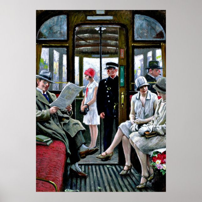 Paul-Gustave Fischer art - Copenhagen Tram Poster (Front)