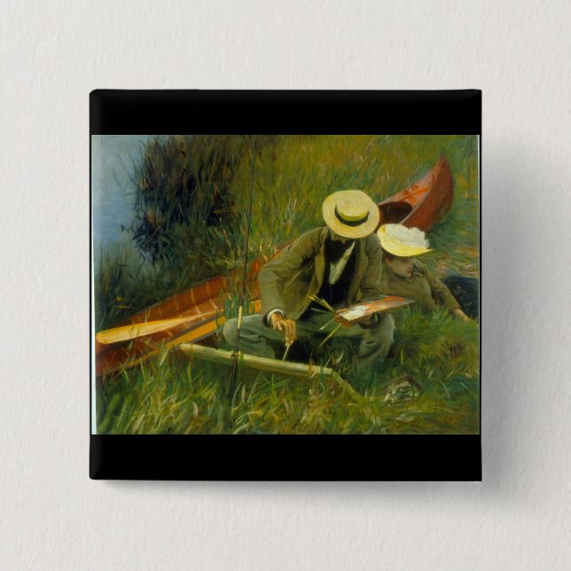 Paul Helieu by John Singer Sargent 15 Cm Square Badge (Front)
