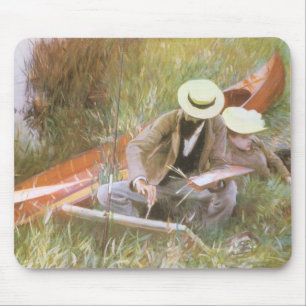Paul Helleu Sketching with His Wife by JS Sargent Mouse Pad