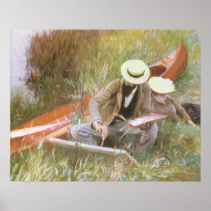Paul Helleu Sketching with His Wife by JS Sargent Poster