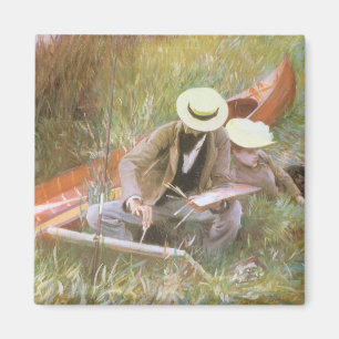 Paul Helleu Sketching with His Wife by Sargent Magnet