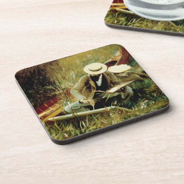 Paul Helleu Sketching with his Wife  Coaster (Left Side)