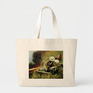 Paul Helleu Sketching with his Wife Large Tote Bag