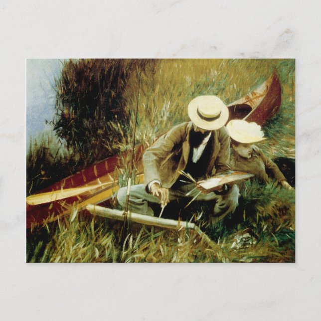 Paul Helleu Sketching with his Wife Postcard (Front)