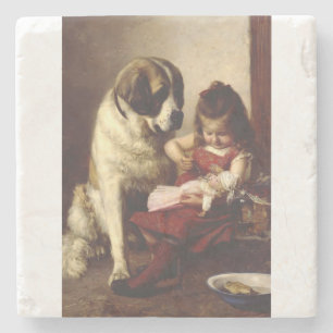 Paul Hermann Wagner: Best Friends Victorian Art Stone Coaster