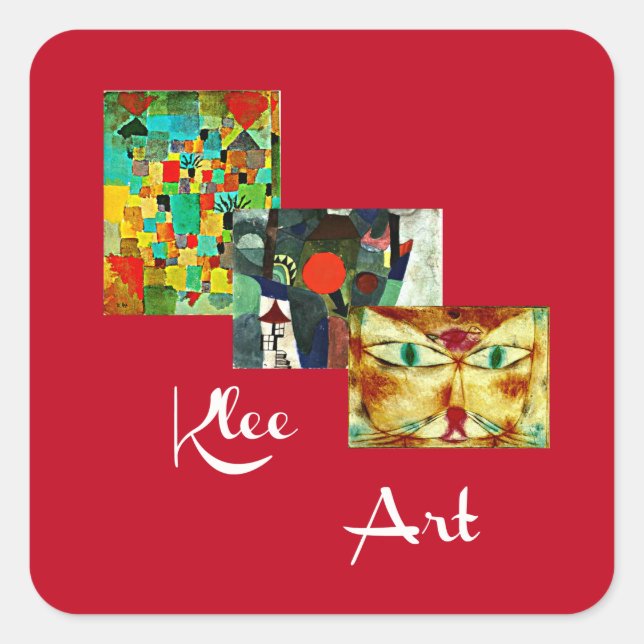 Paul Klee Abstract Art Collage, Square Sticker (Front)