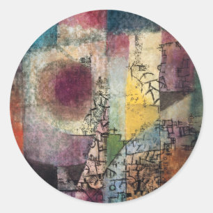 Paul Klee Abstract Art Cubism  Classic Round Sticker