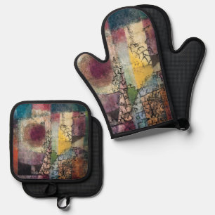 Paul Klee Abstract Art Cubism  Oven Mitt & Pot Holder Set