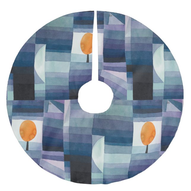 Paul Klee Abstract Tree Blue Painting Brushed Polyester Tree Skirt (Front)