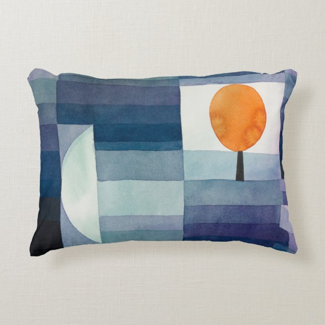 Paul Klee Abstract Tree Blue Painting Decorative Cushion (Front)