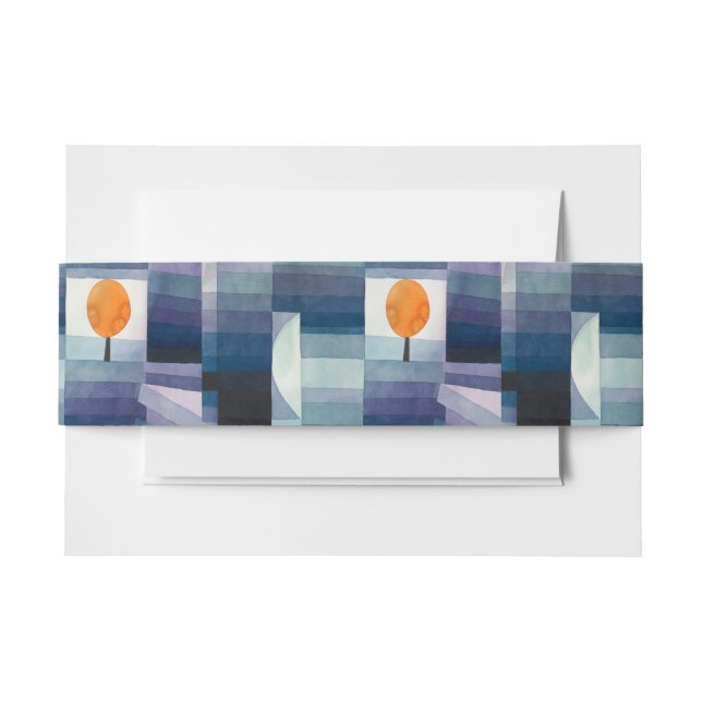 Paul Klee Abstract Tree Blue Painting Invitation Belly Band (Front Example)