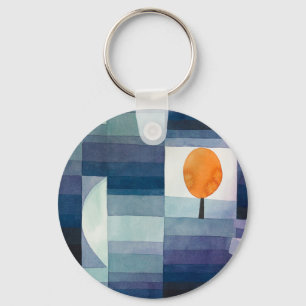 Paul Klee Abstract Tree Blue Painting Key Ring