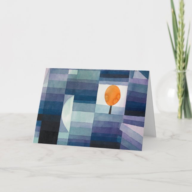 Paul Klee Abstract Tree Blue Painting Thank You Card (Front)