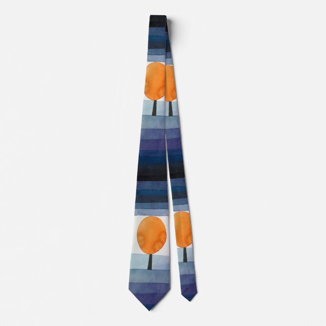 Paul Klee Abstract Tree Blue Painting Tie (Front)