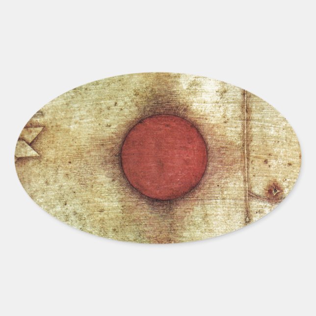 Paul Klee Ad Marginem Painting Oval Sticker (Front)