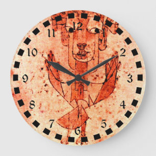 Paul Klee art: Angelus Novus (New Angel) Large Clock