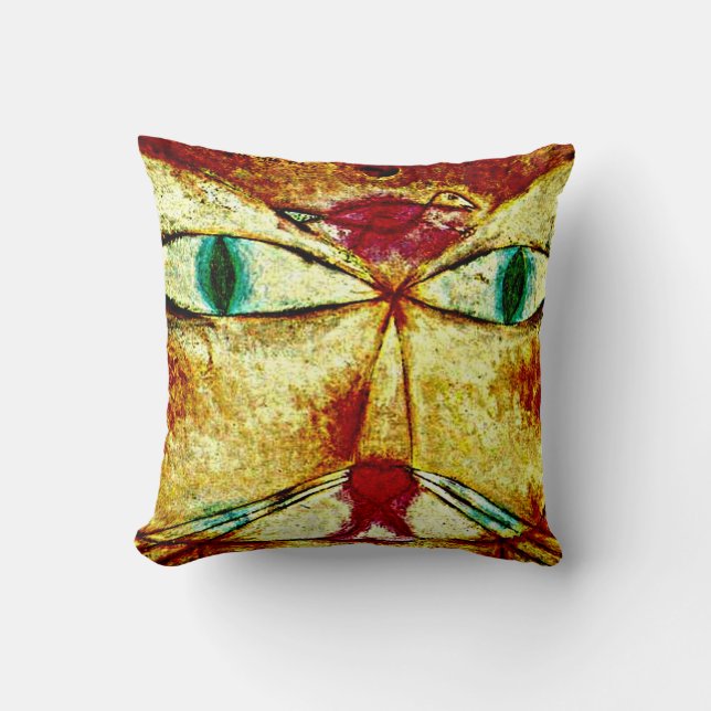 Paul Klee art: Cat and Bird Cushion (Front)