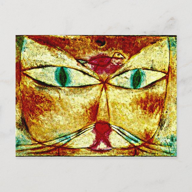 Paul Klee art: Cat and Bird Postcard (Front)