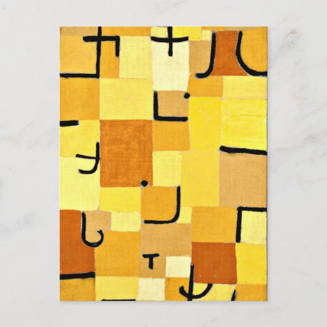 Paul Klee art: Characters in Yellow Postcard (Front)