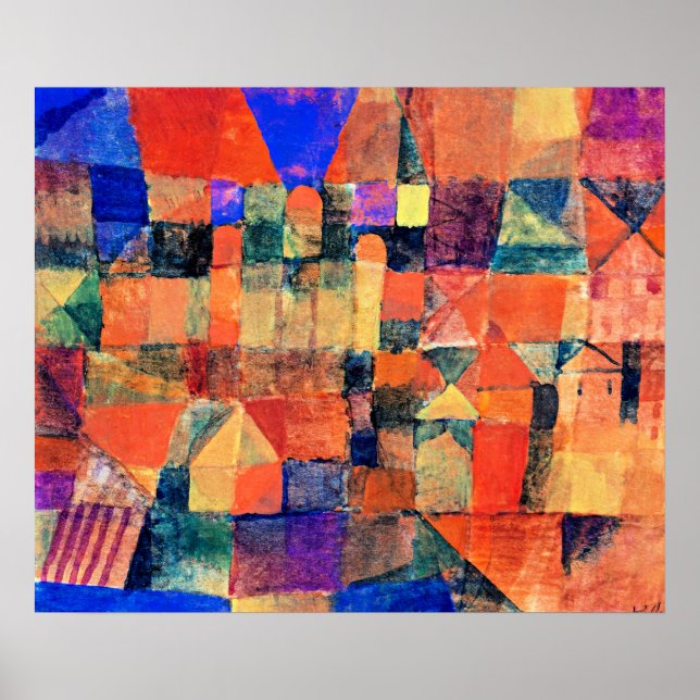 Paul Klee art, City with the Three Domes Poster (Front)