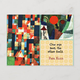 Paul Klee Art Collage and Quote: One Eye Sees... Postcard