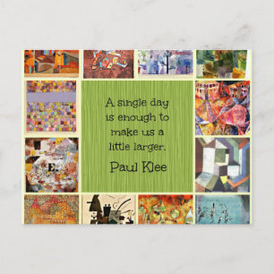 Paul Klee Art Collage with Quotation Postcard
