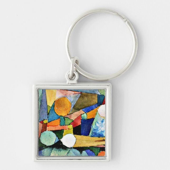 Paul Klee art: Colour-Shapes Key Ring (Front)