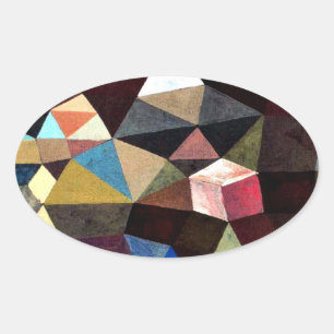 Paul Klee art: Crystalline Landscape Oval Sticker
