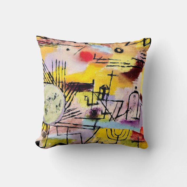 Paul Klee art: Rising Sun Cushion (Front)