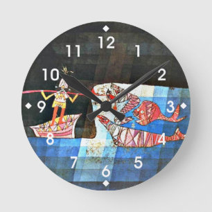 Paul Klee art - The Seafarer Round Clock