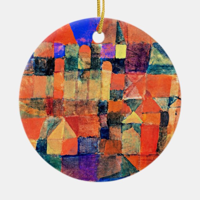 Paul Klee - City with the Three Domes Ceramic Ornament (Front)