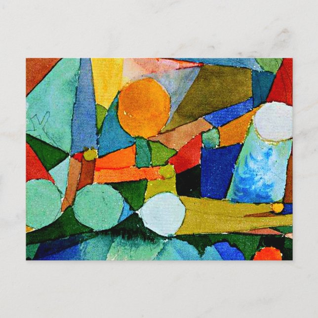 Paul Klee: Colour Shapes abstract art Postcard (Front)