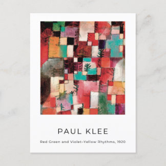 Paul Klee, Colourful Modern Abstract Art Postcard