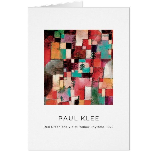 Paul Klee, Elegant Modern Abstract Fine Art Card (Front)