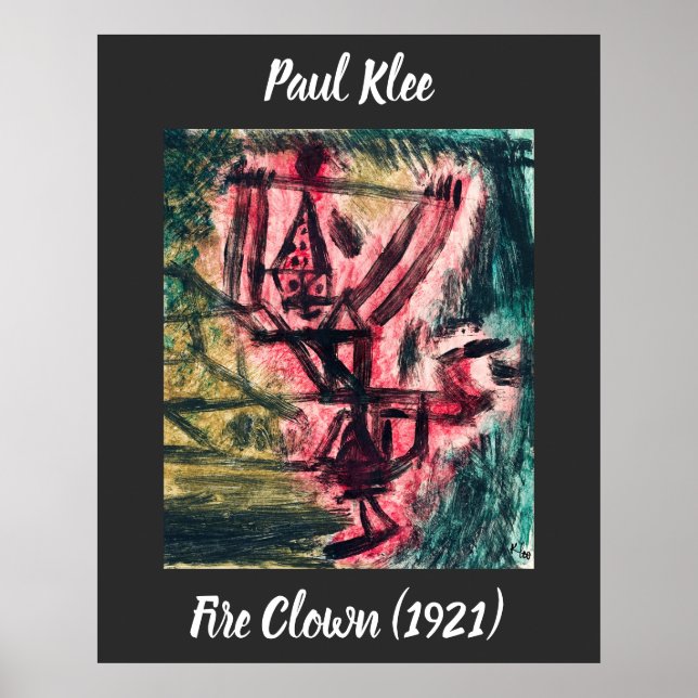 Paul Klee Fire Clown Poster (Front)