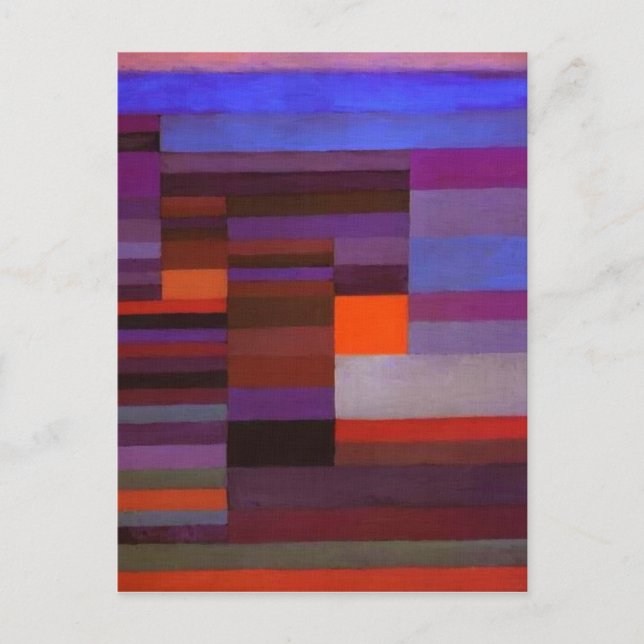 Paul Klee Fire In The Evening Abstract Fine Art Postcard (Front)