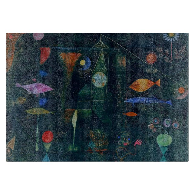 Paul Klee Fish Magic Abstract Painting Graphic Art Cutting Board (Front)