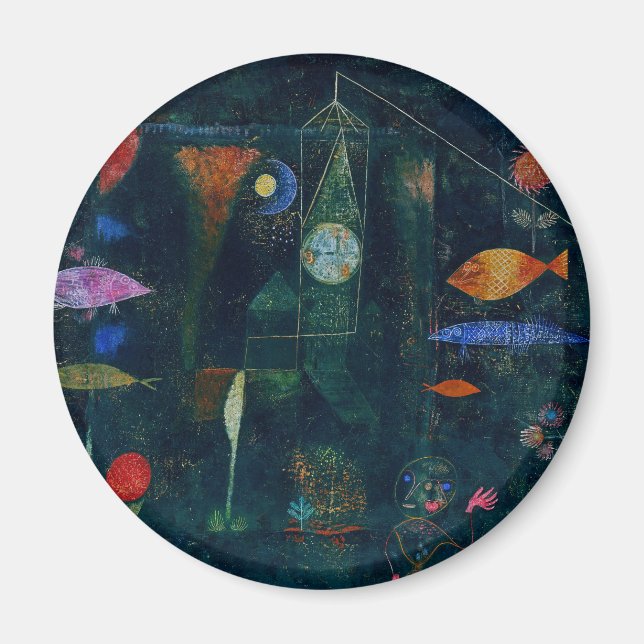 Paul Klee Fish Magic Abstract Painting Graphic Art Magnet (Front)