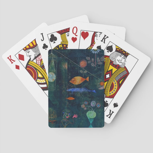 Paul Klee Fish Magic Abstract Painting Graphic Art Playing Cards (Back)