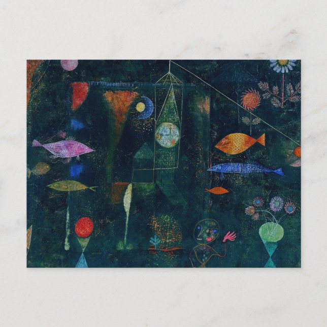 Paul Klee Fish Magic Abstract Painting Graphic Art Postcard (Front)
