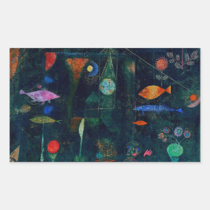 Paul Klee Fish Magic Abstract Painting Graphic Art Rectangular Sticker