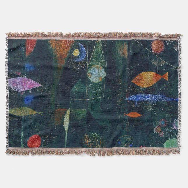 Paul Klee Fish Magic Abstract Painting Graphic Art Throw Blanket (Front)