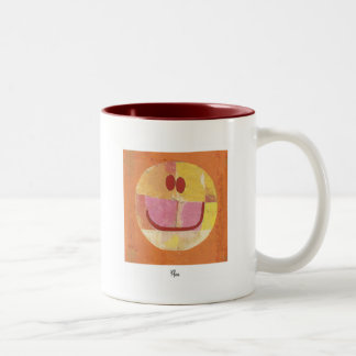 paul klee happy face Two-Tone coffee mug