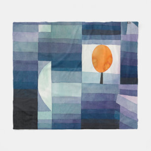 Paul Klee Harbinger of Autumn Blue Modern Abstract Fleece Blanket