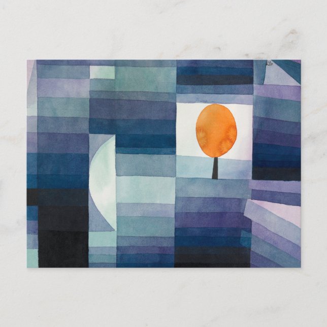 Paul Klee Harbinger of Autumn Blue Modern Abstract Postcard (Front)